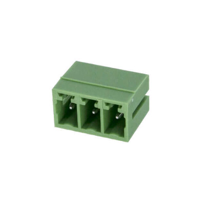 3 Position Terminal Block Header, Male Pins, Shrouded (4 Side) 0.150