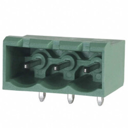 3 Position Terminal Block Header, Male Pins, Shrouded (4 Side) 0.200