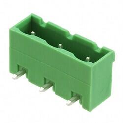3 Position Terminal Block Header, Male Pins, Shrouded (4 Side) 0.300