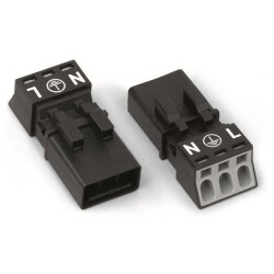 3 Position Terminal Block Plug, Female Sockets 0.173