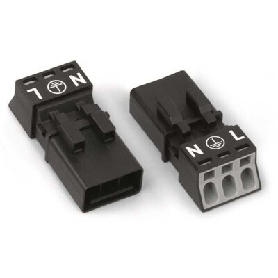 3 Position Terminal Block Plug, Female Sockets 0.173