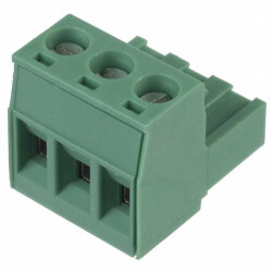 3 Position Terminal Block Plug, Female Sockets 0.200