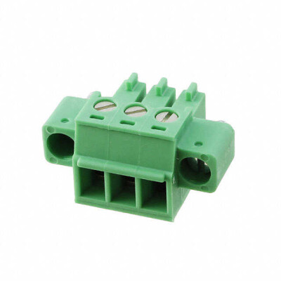 3 Position Terminal Block Plug, Female Sockets 0.150