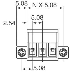 3 Position Terminal Block Plug, Female Sockets 0.200