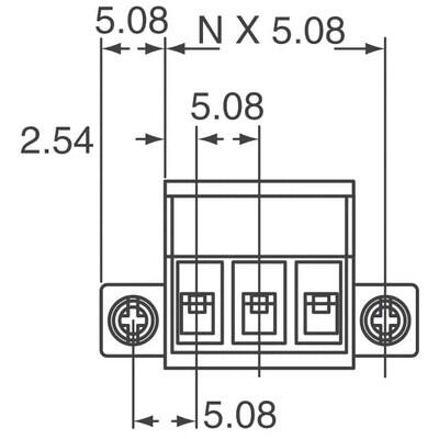 3 Position Terminal Block Plug, Female Sockets 0.200