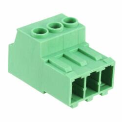 3 Position Terminal Block Plug, Male Pins 0.300