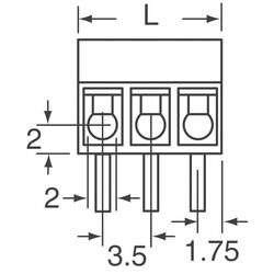 3 Position Wire to Board Terminal Block Horizontal with Board 0.138