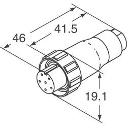 3 (Power) Position Circular Connector Plug Housing Free Hanging (In-Line) Backshell, Coupling Nut, UV Resistant - 2