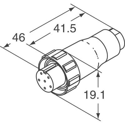 3 (Power) Position Circular Connector Plug Housing Free Hanging (In-Line) Backshell, Coupling Nut, UV Resistant - 2