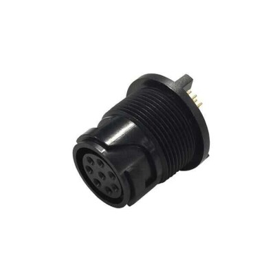 3 (Power) Position Circular Connector Receptacle, Male Pins Solder - 1