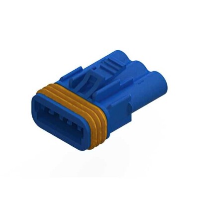 3 Rectangular Connectors - Housings Receptacle Blue 0.228