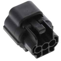 3 Rectangular Connectors - Housings Plug Black 0.189