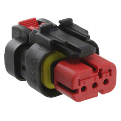 3 Rectangular Connectors - Housings Plug Black 0.177