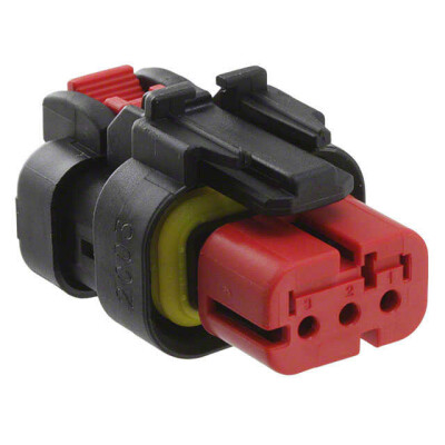 3 Rectangular Connectors - Housings Plug Black 0.177