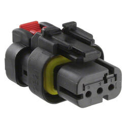 3 Rectangular Connectors - Housings Plug Black 0.177