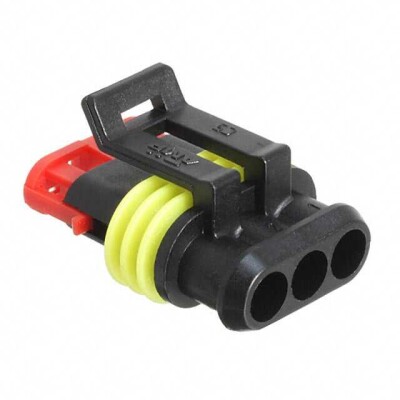 3 Rectangular Connectors - Housings Plug Black 0.236