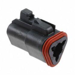 3 Rectangular Connectors - Housings Plug Black - TE Connectivity Deutsch Connectors