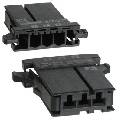 3 Rectangular Connectors - Housings Receptacle Black 0.150