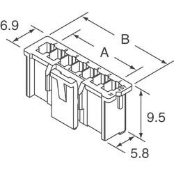 3 Rectangular Connectors - Housings Receptacle Natural 0.098