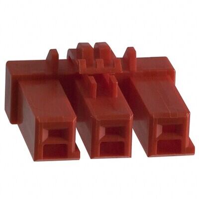 3 Rectangular Connectors - Housings Receptacle Red 0.312