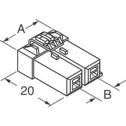 3 Rectangular Connectors - Housings Receptacle Red 0.312