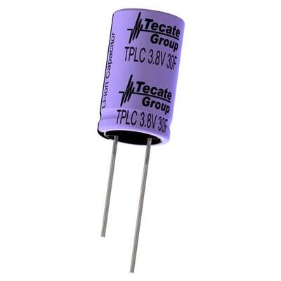 30 F (EDLC) Supercapacitor 3.8 V Radial, Can 260mOhm @ 1kHz 1000 Hrs @ 70°C - 1