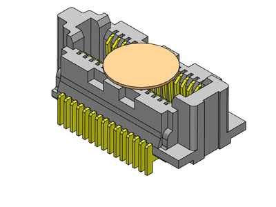 30 Position Connector Socket, Outer Shroud Contacts Surface Mount Gold - 2