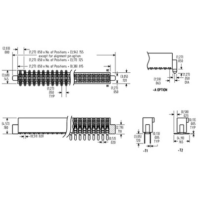 30 Position Receptacle Connector Surface Mount - 3