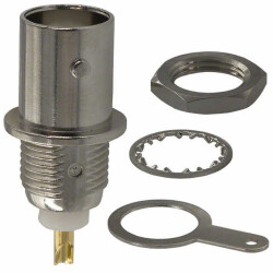 BNC Connector Jack, Female Socket 50 Ohms Panel Mount Solder Cup - Amphenol RF