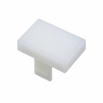 Rectangular Pushbutton Switch Cap White Snap Fit - 1