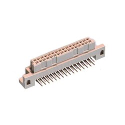 32 Position Din Connector Receptacle, Female Sockets Gold Through Hole, Right Angle - 1