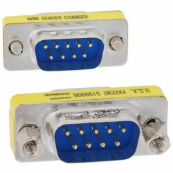 Adapter Connector D-Sub, 9 Pin Male To D-Sub, 9 Pin Male Free Hanging (In-Line) - Amphenol CONEC