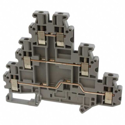 Terminal Block Connector 6 Position Feed Through Gray 12-26 AWG - 1