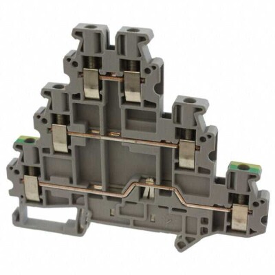 Terminal Block Connector 6 Position Feed Through Gray 12-26 AWG - 1
