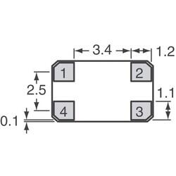 32.768MHz ±20ppm Crystal 18pF 50 Ohms 4-SMD, No Lead - 3