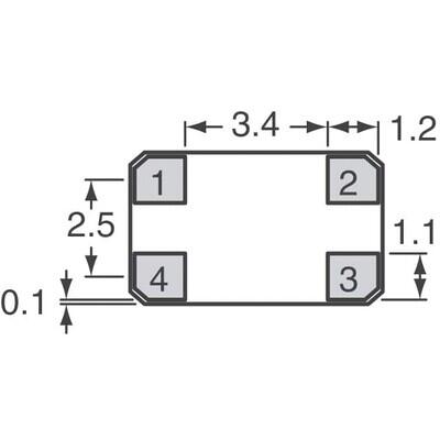 32.768MHz ±20ppm Crystal 18pF 50 Ohms 4-SMD, No Lead - 3