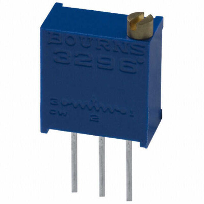 100 Ohms 0.5W, 1/2W PC Pins Through Hole Trimmer Potentiometer Cermet 25 Turn Top Adjustment - 1