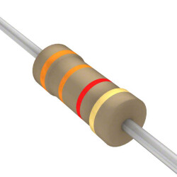 3.3 kOhms ±5% 0.25W, 1/4W Through Hole Resistor Axial Flame Retardant Coating, Safety Carbon Film - Stackpole Electronics Inc