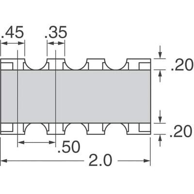 33 Ohm ±5% 62.5mW Power Per Element Isolated 4 Resistor Network/Array ±200ppm/°C 0804, Convex, Long Side Terminals - 2