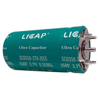 350 F (EDLC) Supercapacitor 2.7 V Radial, Can - Solder Lug - 4 Lead 2.8mOhm 1500 Hrs @ 65°C - 1