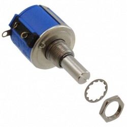 10k Ohm 1 Gang Linear Panel Mount Potentiometer 5.0 Turns Wirewound 1.5W Solder Lug - Bourns Inc.