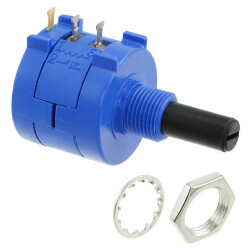 10k Ohm 1 Gang Linear Panel Mount Potentiometer 10.0 Turns Wirewound 2W Solder Lug - Bourns Inc.