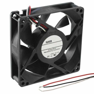 Fan Tubeaxial 24VDC Square - 92mm L x 92mm H Ball 96.4 CFM (2.70m³/min) 3 Wire Leads - 1