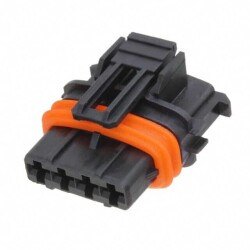 4 Rectangular Connectors - Housings Receptacle Black - TE Connectivity AMP Connectors