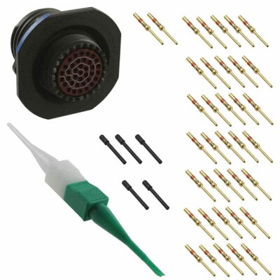 37 Position Circular Connector Receptacle, Male Pins Crimp - 1