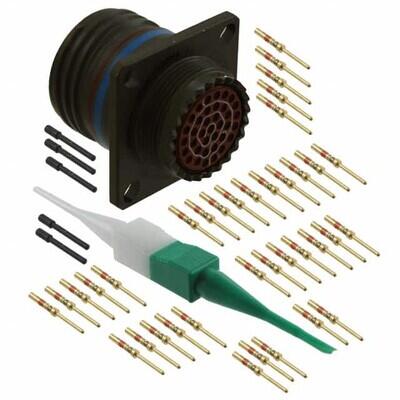 37 Position Circular Connector Receptacle, Male Pins Crimp - 1