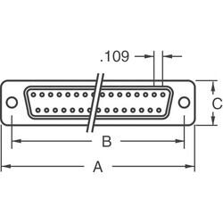 37 Position D-Sub Plug, Male Pins Connector - 2