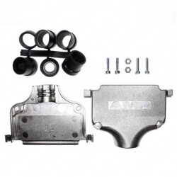 37 Position Two Piece Backshell Connector Silver 180° Shielded - TE Connectivity AMP Connectors