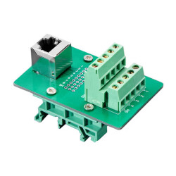 Adafruit 3798 - DIN Rail RJ-45 To Terminal Block Adapter - Vertical Jack - 1