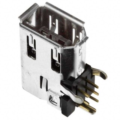 Firewire (IEEE 1394) Receptacle Connector 6 Position Through Hole, Right Angle - 1